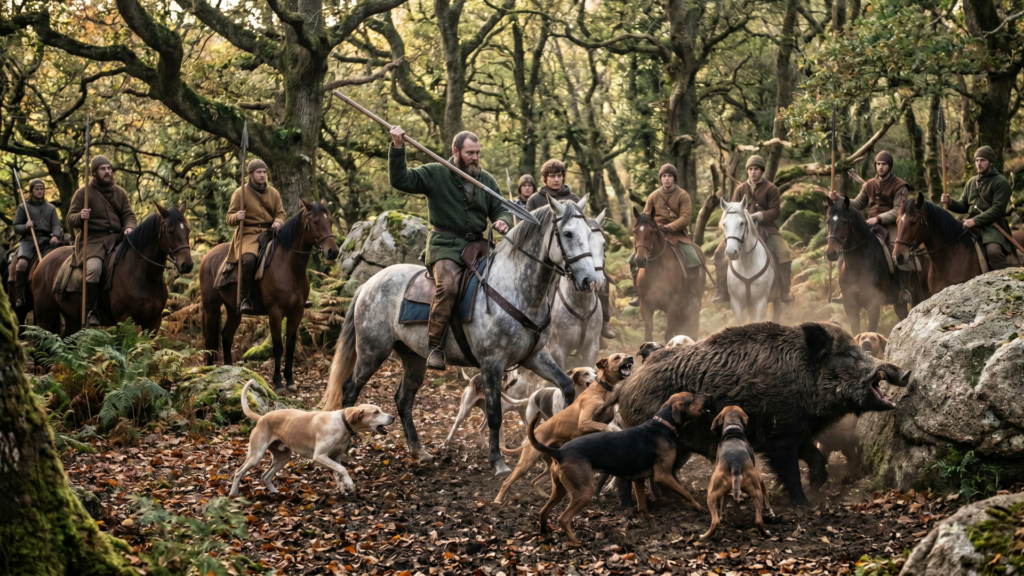 A Norman hunt enjoyed by noblemen in england