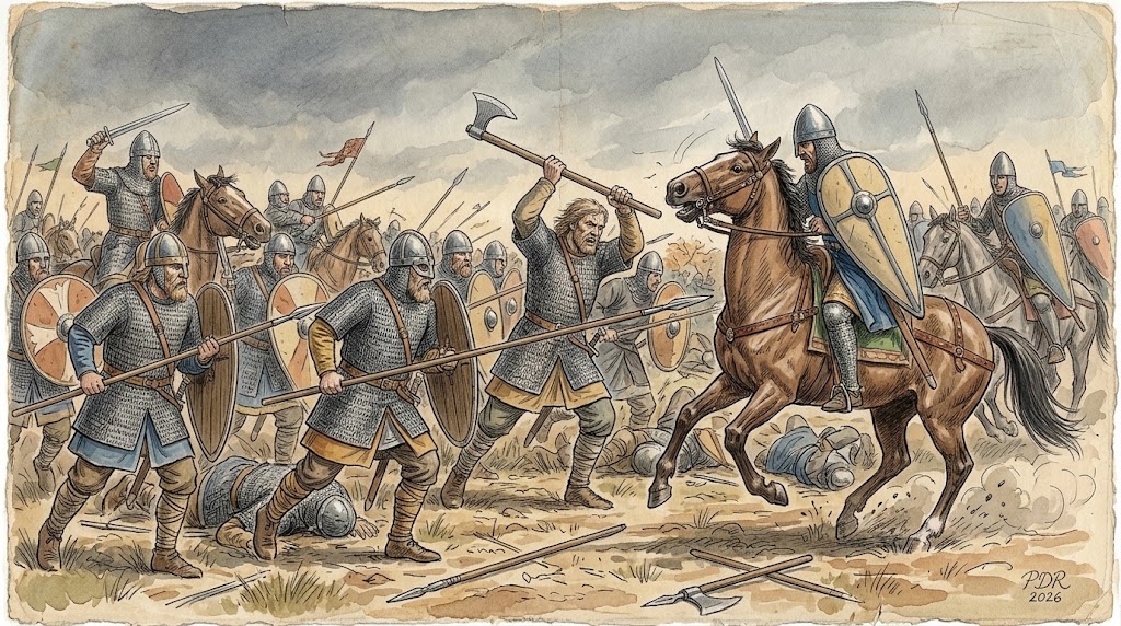Saxon Shield-Wall vs Norman Cavalry